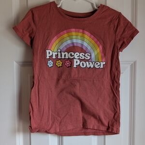 Children's Place Rust Color Princess Power Girls T Shirt Size S (5 / 6)